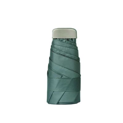 ZAEGO Umbrellas for Rain Umbrella Portable 5-Folding Slim Umbrella, Travel Umbrella - Compact Parasol Outdoor Travel Umbrella Lightweight Umbrellas for Rain Windproof (Color : Green)