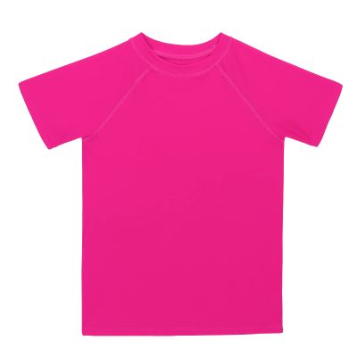 KAKU NANU Boys Rash Guard UPF 50+ Sun Shirt Toddler Short Sleeve(Hot Pink,12)