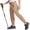 DEVOROPA Boys Joggers Lightweight Hiking Cargo Pants Water Resistant UPF 50+ Quick Dry Youth Kids Athletic Running Pants Khaki XL view 1