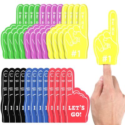 Sinmoe 24 Pcs Mini Foam Finger Baseball Fan Mini Foam Finger, We're #1 Sports Themed Party Supplies for Baseball Hockey Football Basketball Events Team Gifts(Multi Colors)