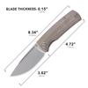 Petrified fish PFP01 Beluga 3.62" K110 Steel Blade Pocket Folding Knife view 3