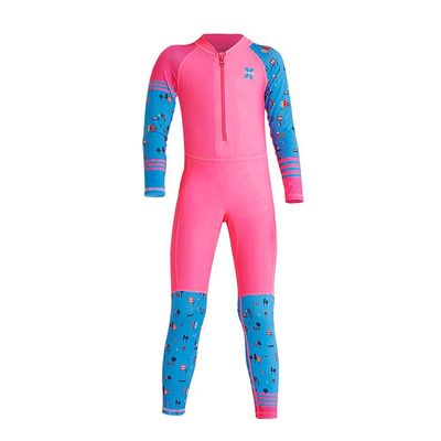 Kids Wetsuit for Girls Boys Neoprene Full Body Thermal Warm Swimsuit Surf Suit Children One Piece Long Sleeve Sun Protection Swimwear for Scuba Diving Snorkeling Beach Water Sports Pink 6-7 Years