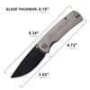 Petrified fish PFP01 Beluga 3.62 K110 Steel Blade Pocket Folding Knife view 3