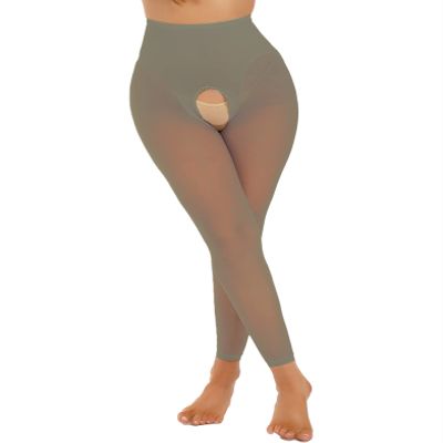 Daenrui Woman's Oil Glossy Pantyhose Tights Hollow Out Thigh High Suspender Stocking Footed Legging Type 10 One Size