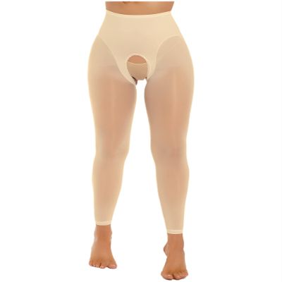 Daenrui Woman's Oil Glossy Pantyhose Tights Hollow Out Thigh High Suspender Stocking Footed Legging Type 11 One Size
