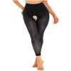 Daenrui Woman's Oil Glossy Pantyhose Tights Hollow Out Thigh High Suspender Stocking Footed Legging Type 17 One Size view 3