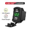 FXC 12V 24V DC 7 Gang Rocker Switch Aluminum Panel with Voltmeter & Dual USB(4.8 A) Fast Charging, Green Backlit Led, Pre-Wired Waterproof for Marine, Boat, Car, Truck, Polaris, Jeep (Green) view 3