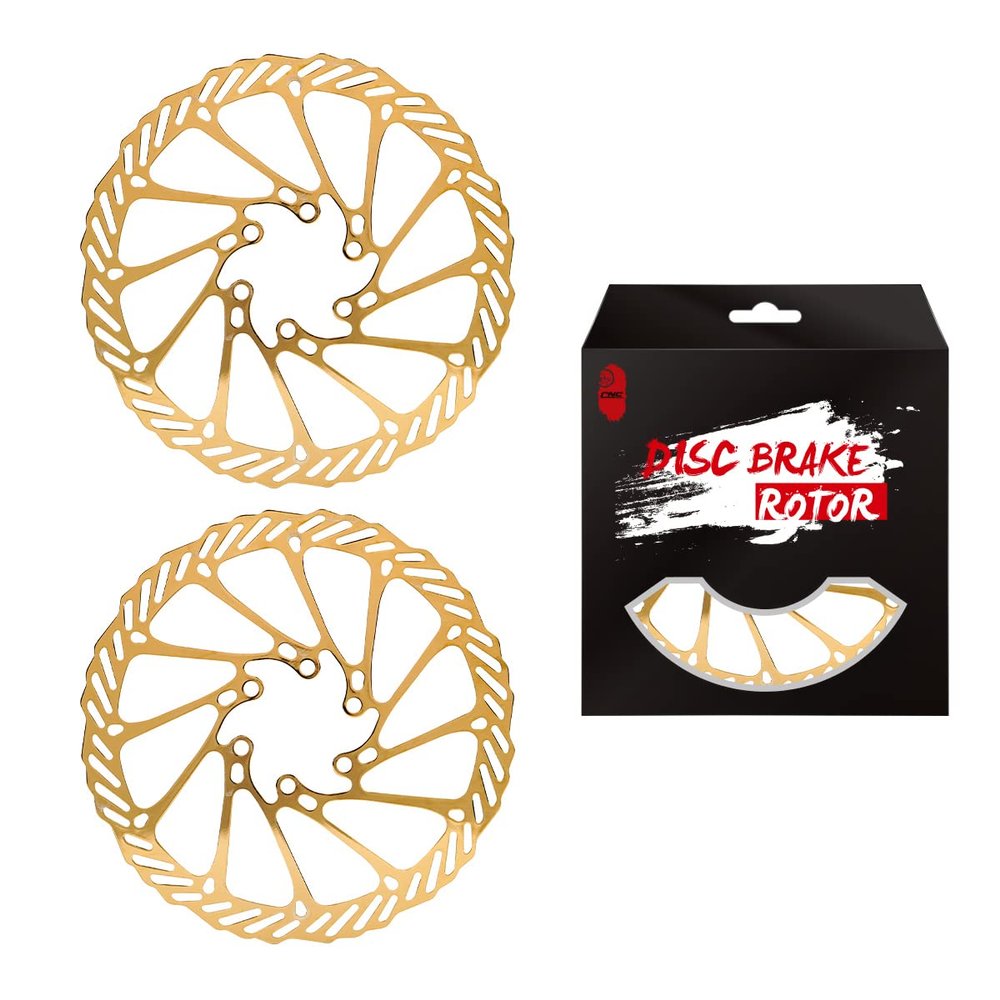 Chooee 160mm 180mm 203mm Bike Disc Brake Rotor 2PCS MTB Disc Rotor For Mountain Bike.Gold