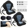 Kayak Seat Deluxe Padded Fishing Boat Seat Deluxe Sit-On-Top Canoe Seat Cushioned - 2 PCs Comfortable Backrest Support Universal Sit with Adjustable Straps Detachable Storage Bag view 1