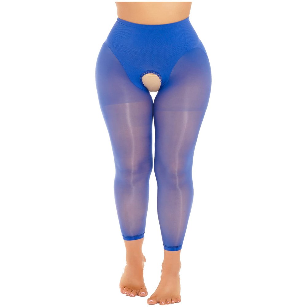 Daenrui Woman's Oil Glossy Pantyhose Tights Hollow Out Thigh High Suspender Stocking Footed Legging Type 14 One Size