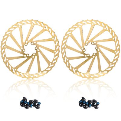 Chooee 160mm 180mm 203mm Bike Disc Brake Rotor 2PCS MTB Disc Rotor For Mountain Bike.Gold