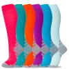 fenglaoda Compression Socks Women Men 6 Pairs, Knee High Best Support Circulation Socks for Running, Travel, Flight, Nurse view 1