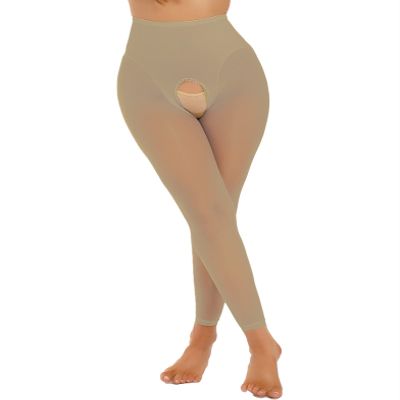 Daenrui Woman's Oil Glossy Pantyhose Tights Hollow Out Thigh High Suspender Stocking Footed Legging Type 12 One Size