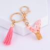 Suweibuke Cute Pink Key Chains for Women Girls, Initial Letter Keychains with Tassel, Charms for Key Purse Handbags Backpacks (Pink-Y) view 2