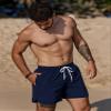 JIHUILAI Blue Men's Swim Trunks Quick Dry Swim Shorts with Mesh Lining Beach Shorts Bathing Suits S view 3