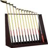 SEVEEZ Golf Club Holder Organizer, Wooden 13 Holes Hockey Stick Storage Display Stand with Lawn Mat, for Golf Driving Range Club view 1