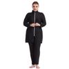 Muslim Swimsuits for Women, Swimdress Islamic Arabic Swimwear Burkini Full Cover Hijab Top Pants Swimming Cap Full Coverage Long Sleeves Bathing Suits Swim Capris Clothes Set Black White 3XL view 4