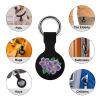 African Violet Flower Silicone Case Compatible with AirTag Durable Protective Cover with Keychain for Bags Pets 1PCS view 3