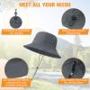 Bucket hat for Women Men Waterproof Wide Brim Sun Hats Foldable Boonie Safari Fishing Hiking Beach Hats Army Green view 4