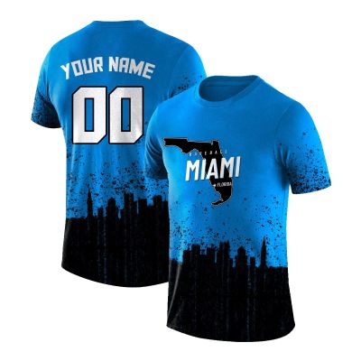 Miami City T-Shirt,Personalize Baseball Graffiti Short Sleeves,Personalized Name and Number for Baseball Fans Men Women Youth Sports Lover Gifts
