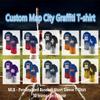 Miami City T-Shirt,Personalize Baseball Graffiti Short Sleeves,Personalized Name and Number for Baseball Fans Men Women Youth Sports Lover Gifts view 2