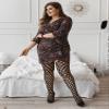 Skylety 6 Pairs Fishnet Stockings for Women Plus Size Thigh-high Tights Stockings Suspender Pantyhose Garter Belts(X-Large-xx-large,Elegant Black) view 2