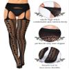 Skylety 6 Pairs Fishnet Stockings for Women Plus Size Thigh-high Tights Stockings Suspender Pantyhose Garter Belts(X-Large-xx-large,Elegant Black) view 3