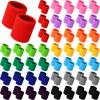 Sosation 50 Pair Cotton Wrist Sweatbands Bulk Absorbent Sports Wristband Athletic Sweat Bands for Wrists Men Women Tennis (Colorful) view 1