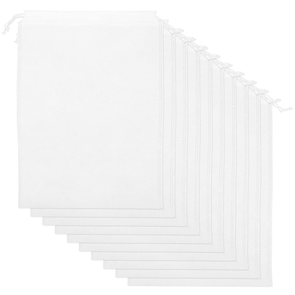 Cabilock Shoe Storage Bag 10pcs Multi-purpose Pouch Bag Washable Travel Shoes Organizer White 40x30cm