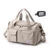 Beige Small Gym Bag for Women, Waterproof Travel Duffle Bag Carry On Weekender Bag with Shoe Compartment & Wet Pocket, Gym Tote Bag for Travel, Workout, Sport view 1
