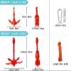 BeGrit Kayak Anchor 3.5lb Folding Marine Anchor Small Boat Anchor for Fishing,Kayak,Paddle Board,Canoe,Jet Ski, with 32.8 ft Anchor Tow Rope Carrying Bag (Red) view 2