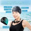 2 Pack Unisex Silicone Swim Cap for Women Men, Large Size Swimming Caps for Long Hair/Braids to Keep Hair Dry, Waterproof Bathing Caps for Swimming with Ear Plugs & Nose Clip Set(Black&White) view 2