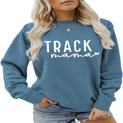 ARTECE Track Mama Sweatshirt, Track Mom Shirt, Women Long Sleeve Crewneck Pullover Tops Runner Mom Sweater Track Lover Gifts