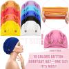 Geyoga 10 Pcs Soft Bouffant Caps with Buttons, Gourd-Shape Caps Stretch Bouffant Hat Stretchy Headband Turban (Bright Colors) view 2