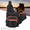 Yuecoom Fishing Tackle Crossbody Bag, Polyester Sling Carry Pack with Adjustable Shoulder Straps (Black) view 2