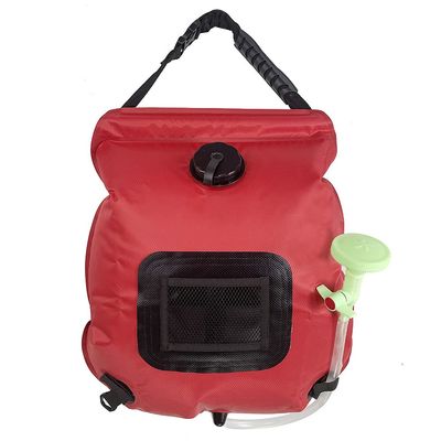 Solar Shower Bag,5 Gallons/20L Solar Heating Camping Shower Bag with Removable Hose and On-Off Switchable Shower Head,Solar Shower for Camping Beach Swimming Outdoor Traveling Hiking (Red)