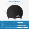 2 Pack Silicone Swim Cap for Men Women, Unisex Adult Swimming Caps for Short/Long Hair to Keep Hair Dry, Waterproof Bathing Caps for Swimming with Ear Plugs & Nose Clip Set(Black&Navy) view 3