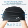 2 Pack Silicone Swim Cap for Men Women, Unisex Adult Swimming Caps for Short/Long Hair to Keep Hair Dry, Waterproof Bathing Caps for Swimming with Ear Plugs & Nose Clip Set(Black&Navy) view 4