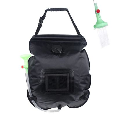Solar Shower Bag,5 Gallons/20L Solar Heating Camping Shower Bag with Removable Hose and On-Off Switchable Shower Head,Solar Shower for Camping Beach Swimming Outdoor Traveling Hiking (Black)