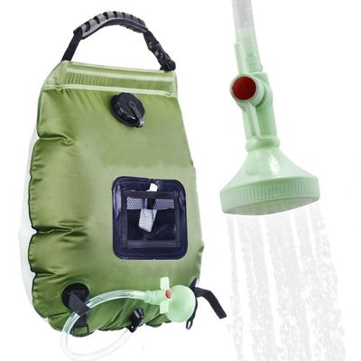 Solar Shower Bag,5 Gallons/20L Solar Heating Camping Shower Bag with Removable Hose and On-Off Switchable Shower Head,Solar Shower for Camping Beach Swimming Outdoor Traveling Hiking (Green)