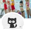 Silicone Swim Hat, 2Pcs Cartoon Pattern Swimming Hat Waterproof Comfy Bathing Hats for Men Women Teens Long Short Hair(Cat) view 3