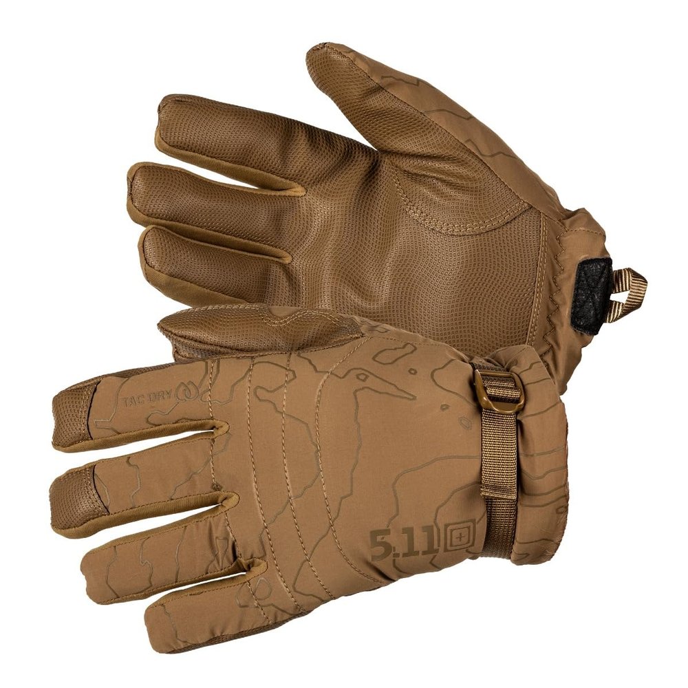 5.11 Tactical Adiron Primaloft Insulated Professional Gloves, Touch Screen Compatible, Waterproof Breathable Cold Weather Duty, Style 59397, Kangaroo, Small