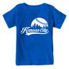 Kansas City Baseball Skyline Kid's Fan T-Shirt (Royal T-Shirt, YL) view 1