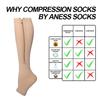 2 Pairs Wide Calf Plus Size Compression Socks with Zipper, 15-20mmHg Socks for Women Men,Reduces Swelling & Pain Nurses Running Pregnant Travel Flight (3XL, skin) view 2