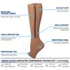2 Pairs Wide Calf Plus Size Compression Socks with Zipper, 15-20mmHg Socks for Women Men,Reduces Swelling & Pain Nurses Running Pregnant Travel Flight (3XL, skin) view 3