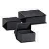 ALLUREPACK Earring/Pendant Box - Black Colored - Silk Brushed Cardboard Paper Jewelry Gift Box With Elite Modern Angled Closure, Velvet Topped Foam Interior. view 3