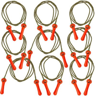Halloween Jump Ropes with Pumpkin-Shaped Handles, 12 Pieces