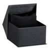 ALLUREPACK Watch/Bangle Box With Pillow - Black Colored - Silk Brushed Cardboard Paper Jewelry Gift Box With Elite Modern Angled Closure, Velvet Topped Foam Interior. view 1