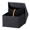 ALLUREPACK Watch/Bangle Box With Pillow - Black Colored - Silk Brushed Cardboard Paper Jewelry Gift Box With Elite Modern Angled Closure, Velvet Topped Foam Interior. view 2
