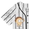RICK AND MORTY Ladies Jersey Ladies Baseball Jersey - Rick & Morty Mesh Button Down Jersey (White, Large) view 3